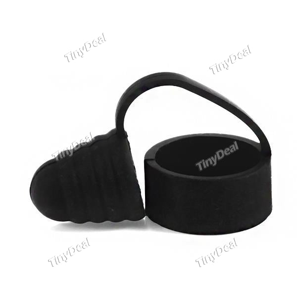 Replacement Universal Silicone Anti-Slip Vape Band & Anti-Dust Cap Case for Tank Atomizer - Black