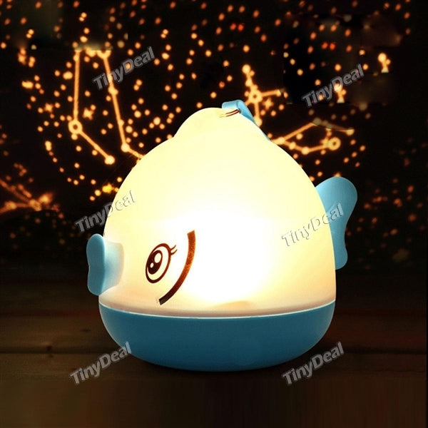 3D Star Night Light Kissing Fish Star Projection Lamp Wireless Remote Control Night Light Room Decor