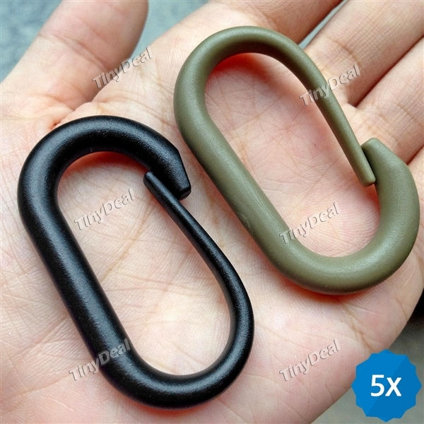 5PCS Multifunctional Carabiner Clip-On Clamp Key Chain Hook for MOLLE System Outdoor Activities