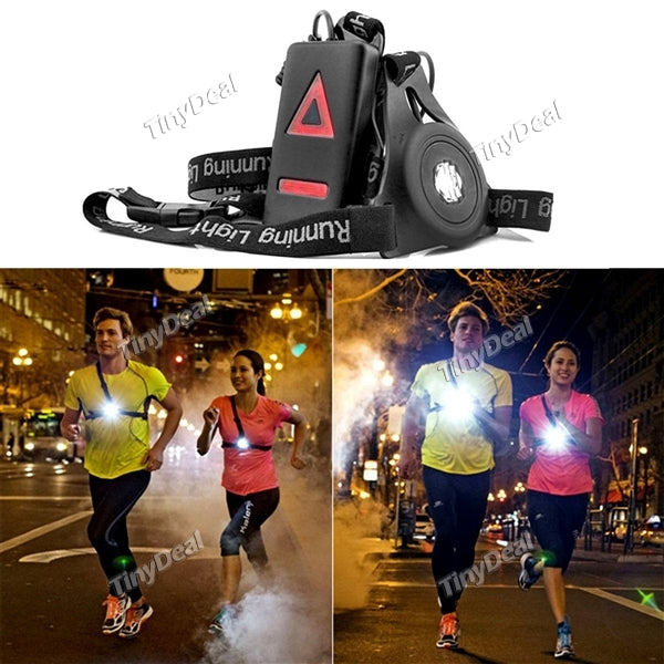 Sport Running Lights Q5 LED Night Running Flashlight Warning Lights USB Charge Chest Lamp White Light Torch