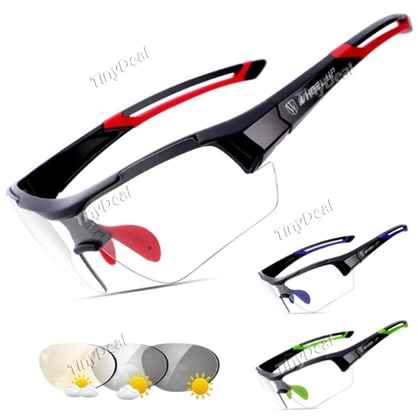 Photochromic Cycling Glasses WHEEL UP Anti-UV Aerodynamic Discoloration Glasses for Cycling Hiking