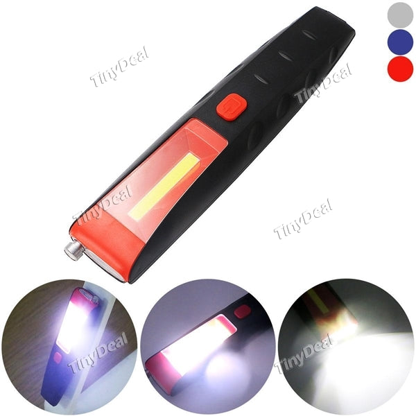 Portable COB LED Flashlight 2 Mode Brightness Magnetic Base Hanging Hook for Car Repairing Blackout Emergency