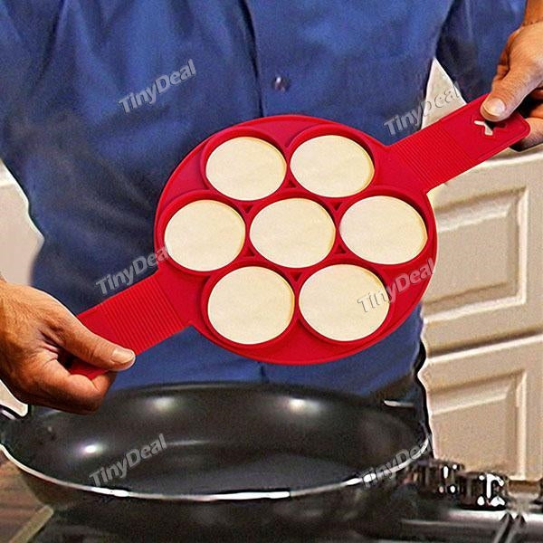 2017 New Non Stick Flippin' Fantastic Pancake Pan Flip Perfect Maker Eggs Omelette 7 Grids Pancake Maker