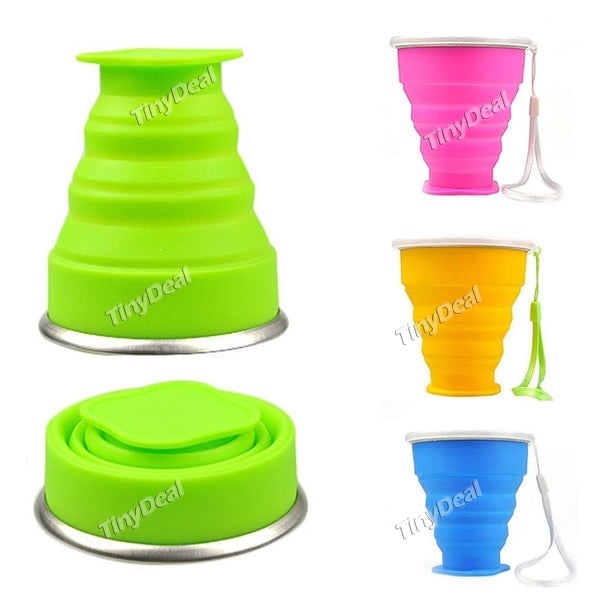 Outdoor Travel Silicone Retractable Folding Cup Telescopic Collapsible Portable Water Cup 210mL