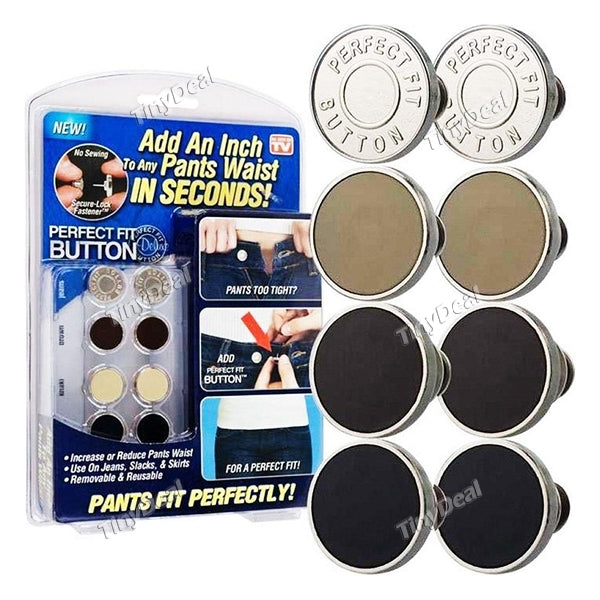 8PCS Jeans Buttons Hammer Increase Reduce Waist Replacement Sewing Fixing Kit