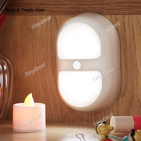 Double Ring Motion Sensor & Light Control Emergency Night Lamp for Closet Toilet Bedroom Living Room