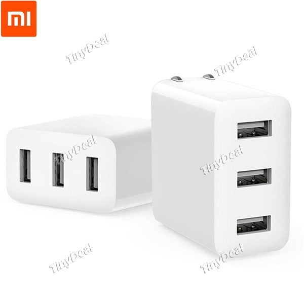 3 Ports Original XIAOMI KINGMI Power Adapter 5V/2.1A Super Fast Charger for Universal Cellphone Tablet PC