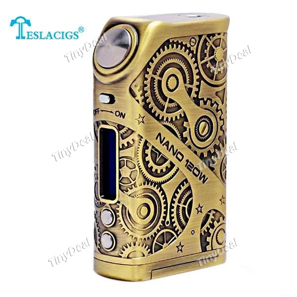 Authentic Tesla Nano 9V 35A 120W TC Box Mod APV - Antique Brass Color