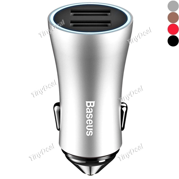 Baseus Dual-USB Ports 2.4A Car Charger Power Charger f iPad iPhone Samsung Xiaomi