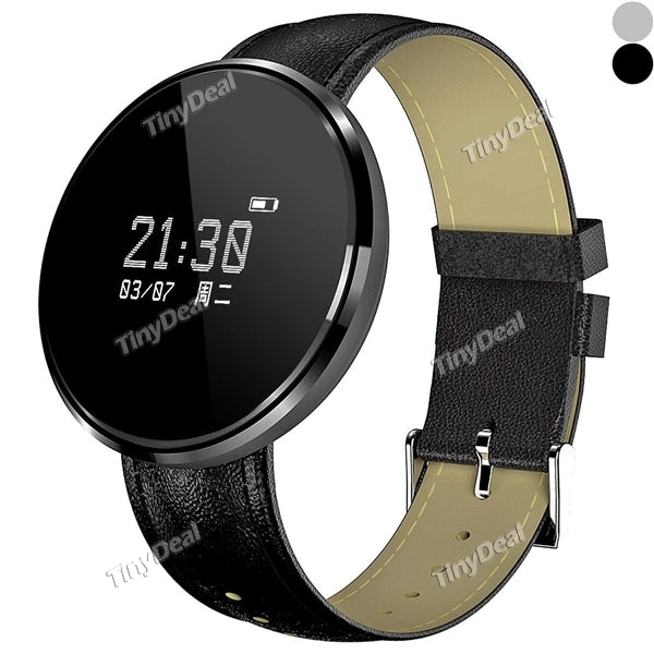 M88S Smart Watch Leather Blood Pressure Monitor Heart Rate Call SMS Sedentary Reminder