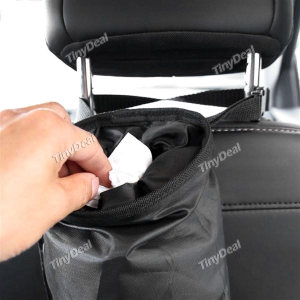 New Car Trash Can Bin Garbage Oxford Black Seat Bags Waterproof Travel Storage Hanging Organizer Bag Stowing