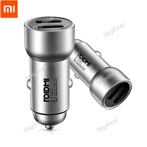 Full Metal Unibody Super Mini Original Xiaomi ROIDMI C1 Dual USB 5V 3.6A Quick Car Charger for Mobile Phone