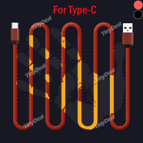 Heated-Discoloration POFAN P07 Zinc Alloy Type-C Cable Heat Sensitive Color Changing for Cellphone Tablet PC
