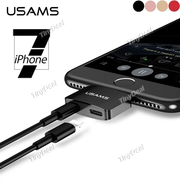 3 in 1 Call/Music/Charge Adapter USAMS SJ138 8Pin Ports Audio Adapter Portable for iPhone 7 / 7 Plus