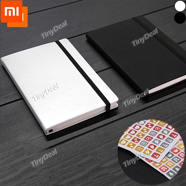 [3-Modes Pattern] Original XIAOMI Notebook with Sticker PU Leather Bandage-Style Durable Creamy White