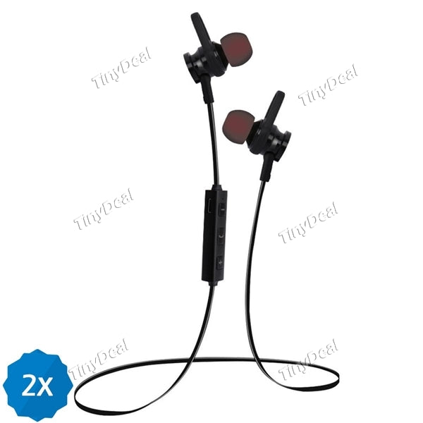 2pcs RS-01 Wireless Smart Sports Stereo Earphone Bluetooth 4.1 Magnetic Bluetooth Headset for Smartphone