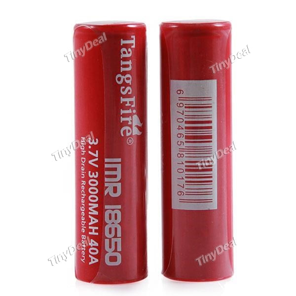 2 x TangsPower 3000mah 40A 3.7V 18650 Rechargeable High Drain Li-Ion Battery