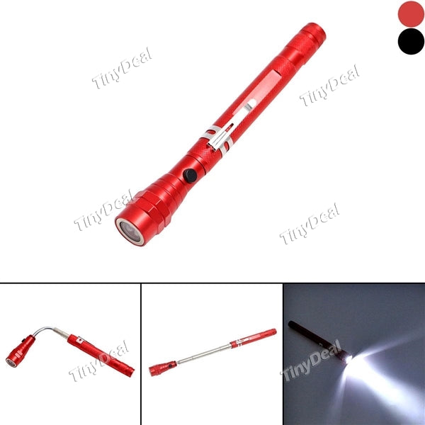 Retractable 3-Led Flashlight Telescopic Extending Torch Work Light with Magnetized Head Finder Pick up Tool
