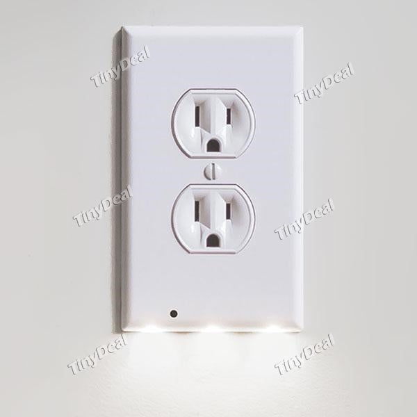 Smart Outlet-Type Night Light Automatically Off/On Outlet Coverplate with LED Night Lights for Home