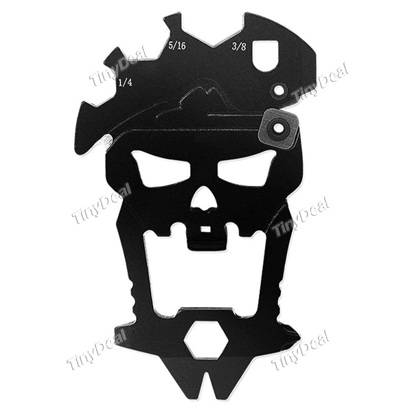 12-in-1 Skull-Shape Multifunctional EDC Tool Card Key Chain Portable Gadgets for Outdoor Indoor Activities