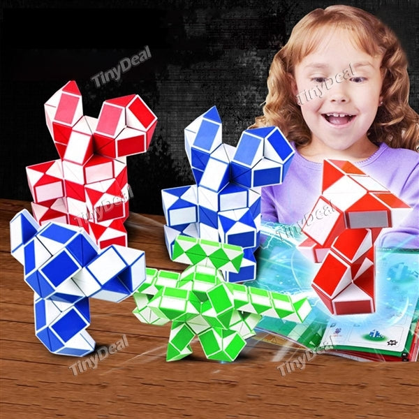 1/2/4 pcs 24-wedge Twist Snake Cube Puzzle Twisty Toy collection for Children and Adults - Assorted Color