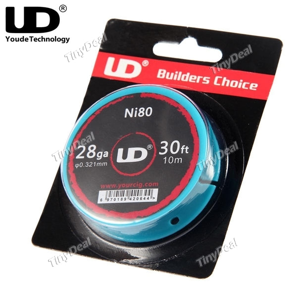Authentic UD Youde Nichrome 28GA 30FT Feet 10M Roll Heating Wire for RDA RTA Rebuildable Atomizers