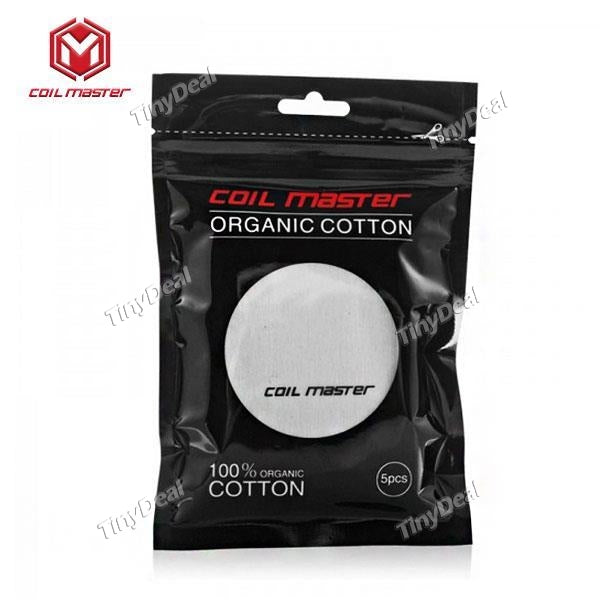 5 x Authentic Coil Master Natural Flavor Organic Cotton Wick 5 pcs Pieces / Pack