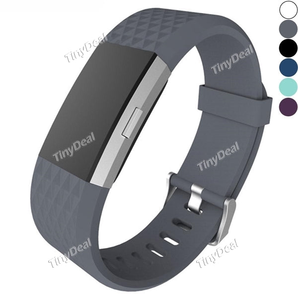 Diamond-Lines Style Replacement Band Wristband TPU Watch Band for FITBIT CHARGE 2