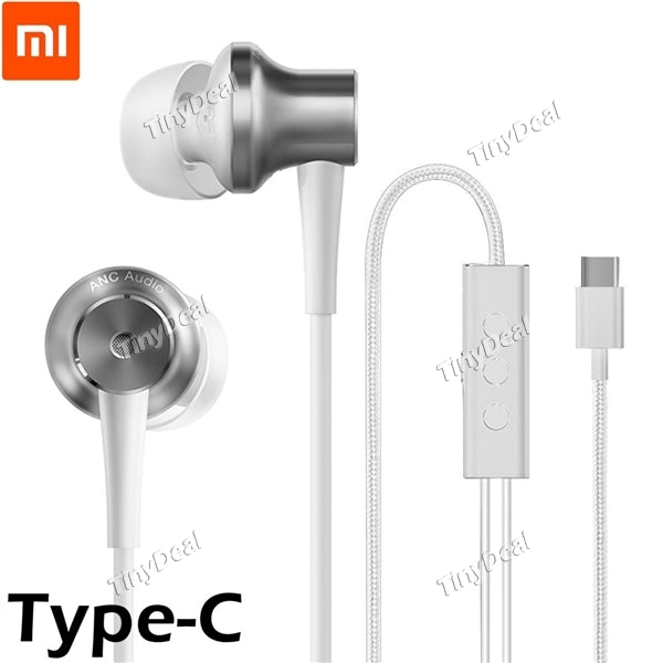 Active Noise-Cancelling XIAOMI Type-C Earphone No-Batteries-Needed for XIAOMI Samsung HTC Sony Cellphone