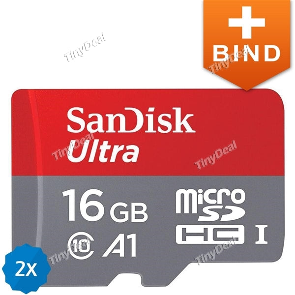 2Pcs SanDisk A1 16GB UHS-I/Class 10 up to 98MB/s Micro SDHC Memory Card