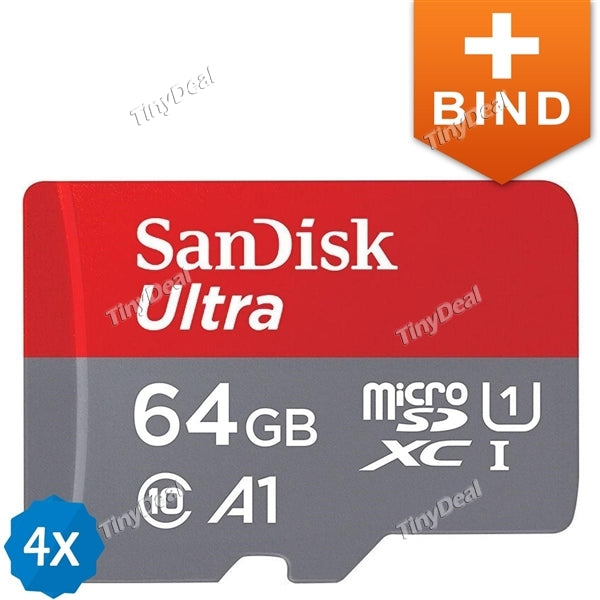 4Pcs SanDisk A1 64GB UHS-I/Class 10 up to 98MB/s Micro SDHC Memory Card