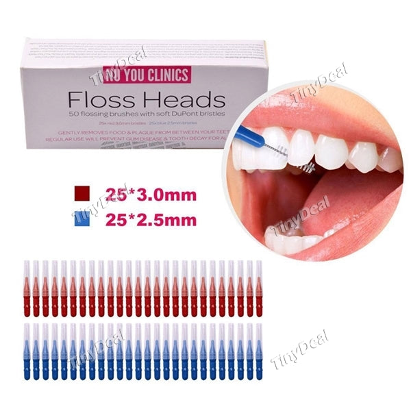 50pcs/pack Interdental Brush Tooth Flossing Head Oral Dental Hygiene Brush Tooth Cleaning Tool