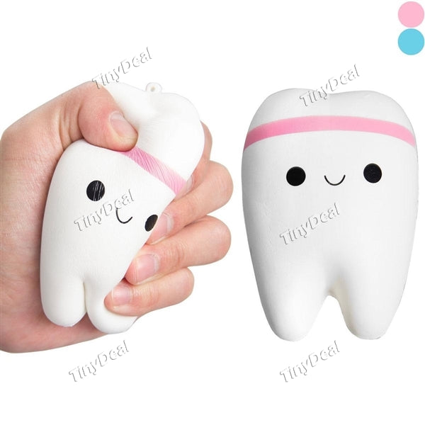 Cute Cartoon Tooth Pendant Squishy Toys Slow Rebound Stress Reliever Toys Slow Rising Jumbo Cute