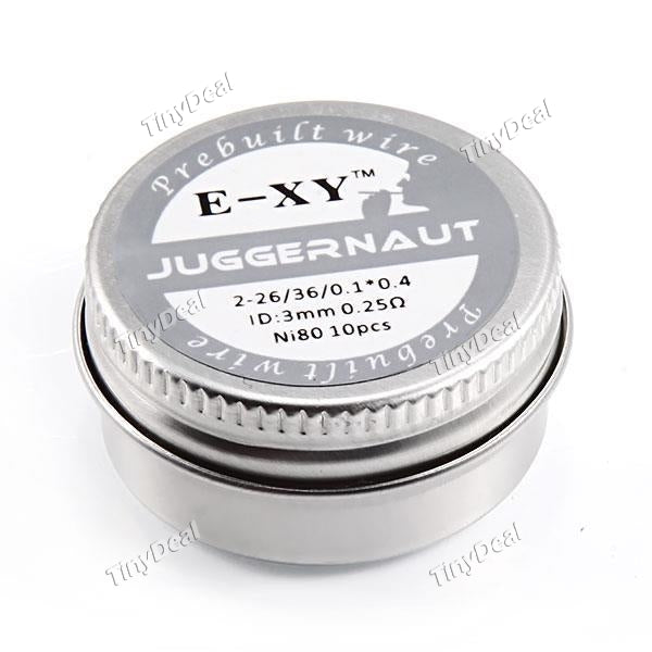 10 x E-XY JUGGERNAUT 2-26/36/0.1*0.4 3mm 0.25Ω Ni80 Coil Wire for Rebuildable Atomizer