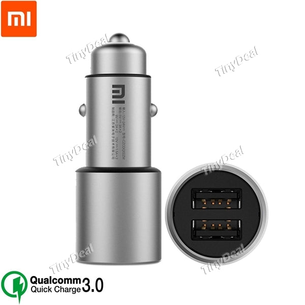 QC3.0 Quick Charging Edition Original XIAOMI 3Ports Car Charger with Breathing Light 12V-24V for Cellphone