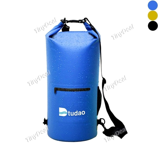 10L Portable Outdoor Waterproof Bag with Dual Shoulder Strap and Bottle Holder Rafting Bag for Swimming Drifting