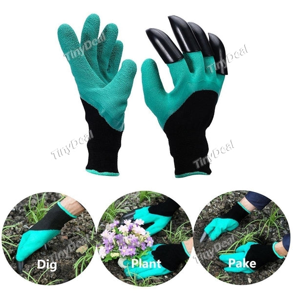 1/2/4/6 pair Garden Genie Gloves 2-Pack Waterproof Gardening Gloves Both Hands with Claws for Digging Raking