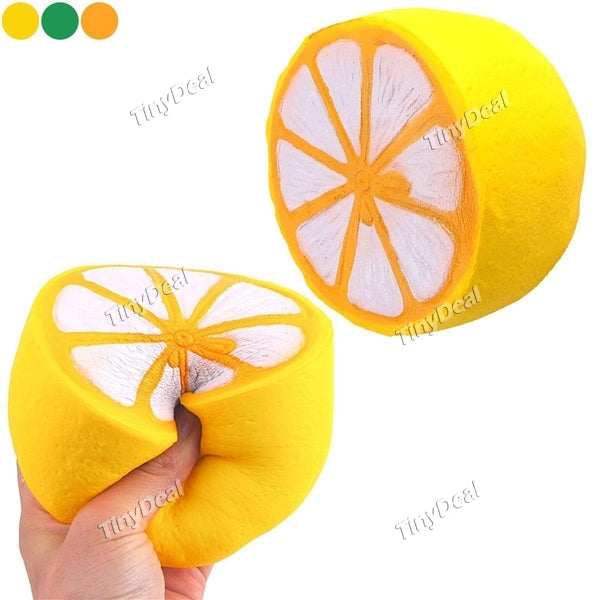 Squishy Soft Simulation PU Toy Slow Rising Lemon Squeezing Toy Stress Reliver Phone Strap