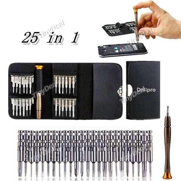 1/2/4 Set of 25-in-1 Screwdrivers with Storage Bag Head Screwdriver Set Repair Tool Set for Cellphone PC Fix