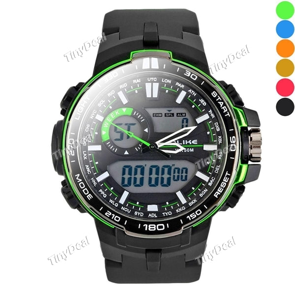 Alike Digital Watch Men's 50M Water Resistant LED Sports Watches Men Army Military WristWatch Clock Relogio Masculino