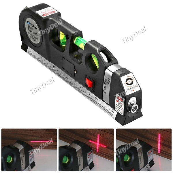 LV-03 Multipurpose Laser Level Laser Measure Line 8ft with Measure Tape Ruler Adjusted Standard and Metric Rulers