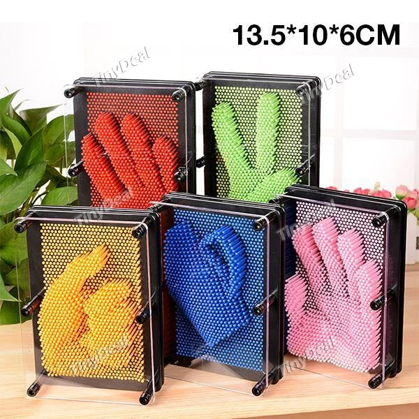 3D Pin Art Sculpture Pinart Plastic Toy Hand Mold DIY Impression Stress Relief Desktop Office Toy for Boys Girls - S