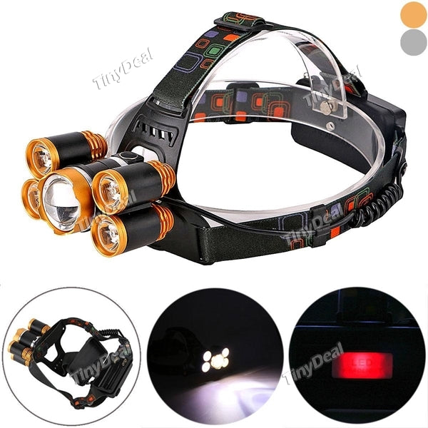 5 LED Headlight Headlamp Fishing Lanterna Led Head Flashlight T6+4XPE 5 LED Head Light 4 Modes