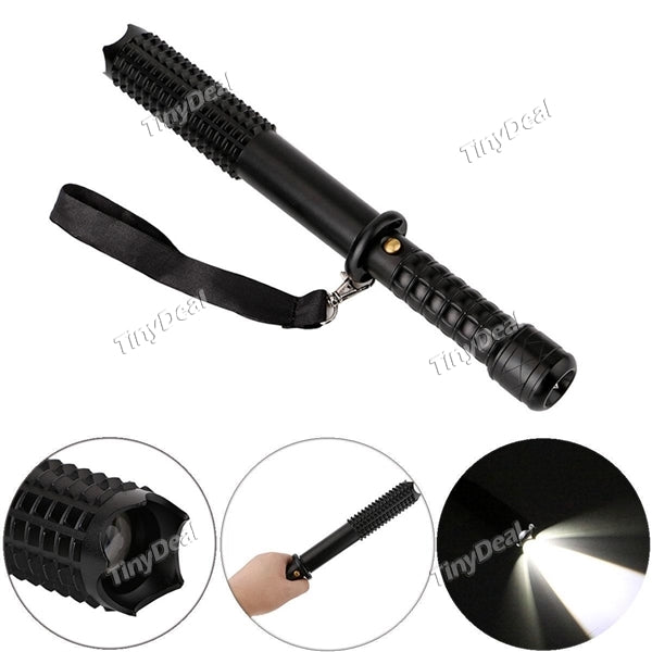 LED Telescopic Zoom Strong Light Flashlights Aluminum Self-defense Spike Telescopic Stick Rechargeable