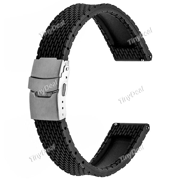 Tire Pattern Design Dual Buckle Silicone Watch Strap Replacement Bracelet Band for Xiaomi Huami Amazfit