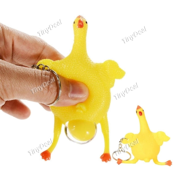 1/2/4 pcs Spoof of Laying Hens Creative Toys Funny Chicken Keychain Vent Decompression Squeeze Layers Under the Egg Yolk