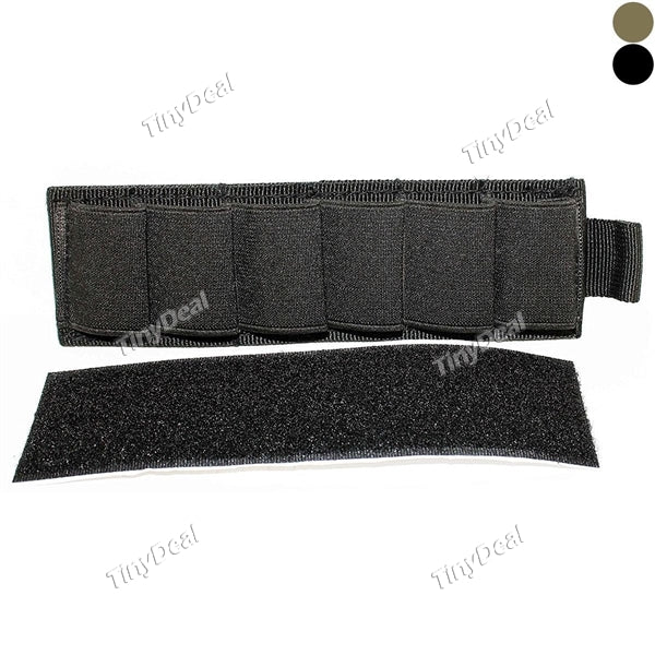 6-Hole Bullet Holder Rounds Shotgun Holder Tactical Molle EDC Pouch Rifle Cartridges Folding Ammo Carrier