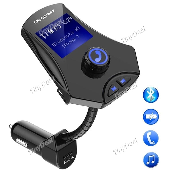 M7 Smart Car Kit with 1.44'' Screen Car Charger Bluetooth FM Transmitter Hands-free MP3 AUX TF U-Disk Player