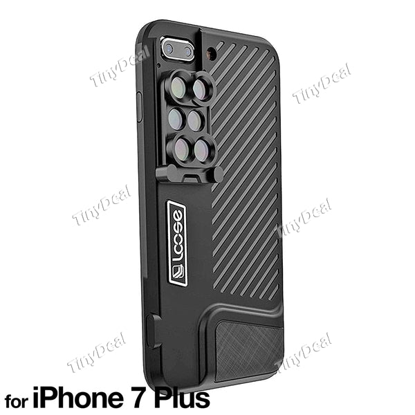 6 in 1 Phone Lens Telephoto Lens Fisheye Lens 20x Macro Lens with iPhone 7 Plus iPhone 8 Plus Protective Case