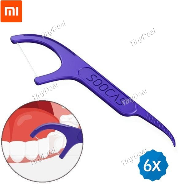 6pcs Original XIAOMI SOOCAS Dental Floss 1Set/50PCS 3-in-1 Professional Toothpick FDA Certificate for Dental Care